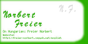 norbert freier business card